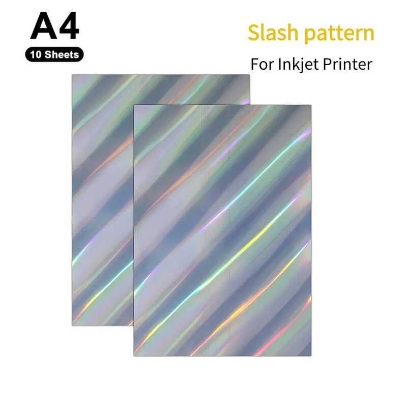

lembar 10 stiker holografik A4 vinil tahan air label prisma rombik kertas cetak self-adhesive untuk