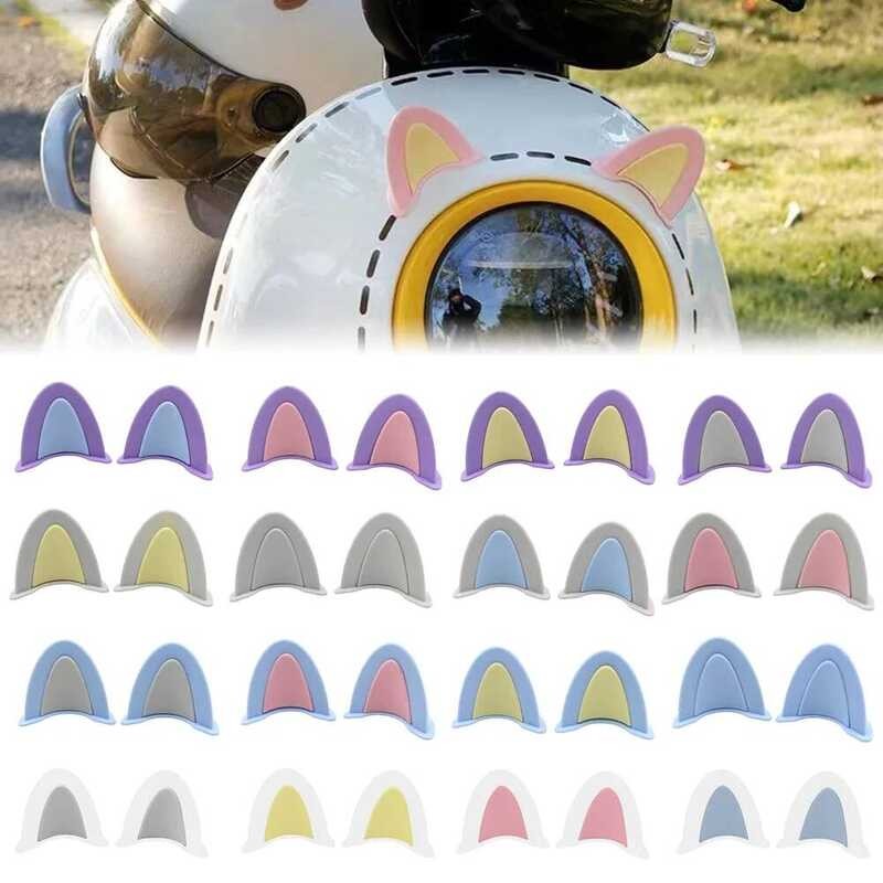 

Stiker 2pcs Dekorasi Telinga Kucing Kartun Lucu Stiker Styling Sepeda Motor Listrik DIY Dekorasi Tah