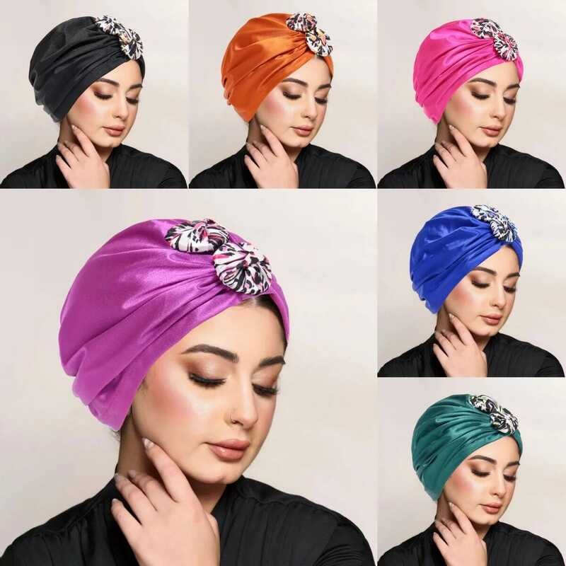 Wanita Topi Baru Turban Ikatan Bonnet Hijab Chemo Headbands Topi Muslim Wanita Penutup Kepala Topi M