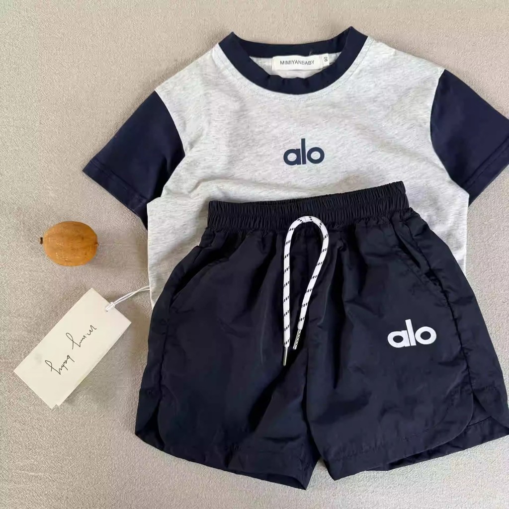 Jas Musim Panas Anak 2025 Pria dan Gadis Tipis Tipis Two-Piece Set Bayi Bayi Celana Lengan Lengan Pe