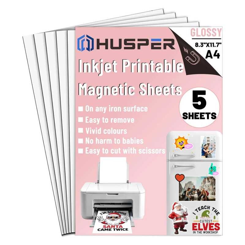 

Lembar 5 Magnetik Glossy yang Dapat Dicetak Ukuran A4 (8.3x11.7 Inci) untuk Printer Inkjet, Kertas C