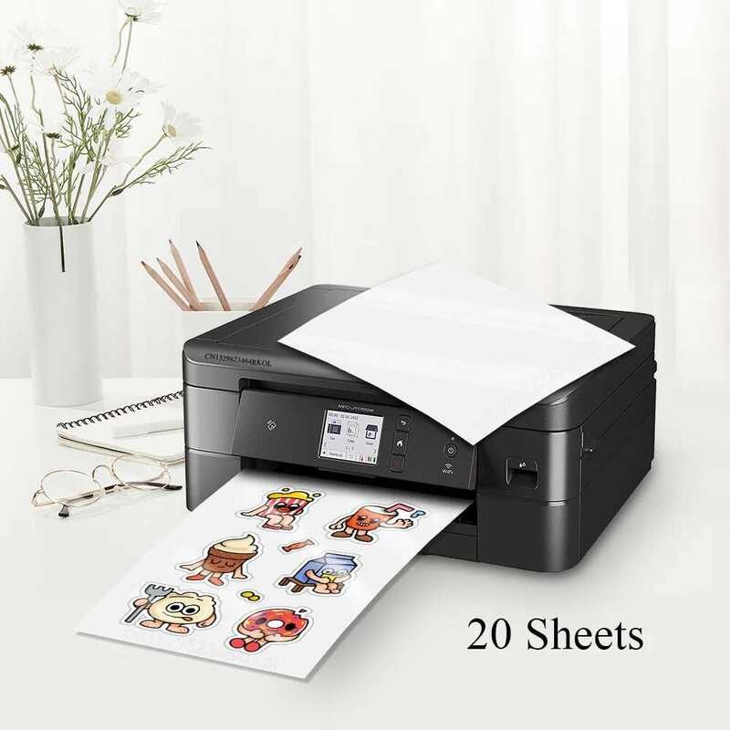 

Lembar 20 Vinyl Glossy Tinggi Ukuran A4 210*297mm Kertas Perekat untuk Printer Inkjet Stiker Label T