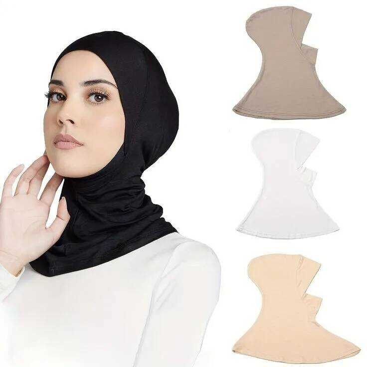 Dalam Topi Siap Pakai untuk Wanita, Selendang Hijab Solid, Topi Turban, Penutup Kepala Hijab Muslim