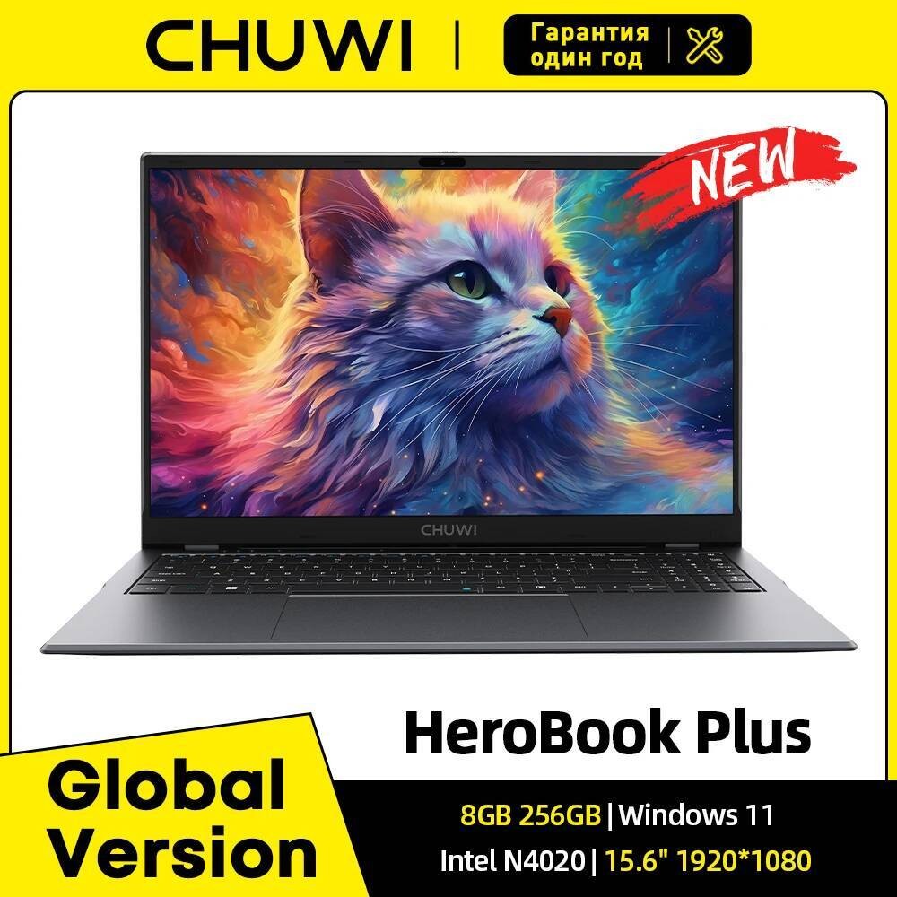 Laptop CHUWI HeroBook Pro/Plus Layar FHD 14.1/15.6 inci Intel N4020 Dual Core 8GB RAM 256GB ROM OS W