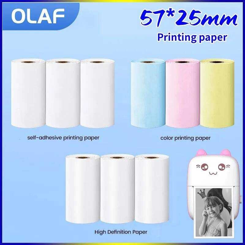 

57MM Olaf Mini Thermal HD Label Stiker Berwarna Kertas Perekat Diri untuk Printer Foto Tanpa Tinta B