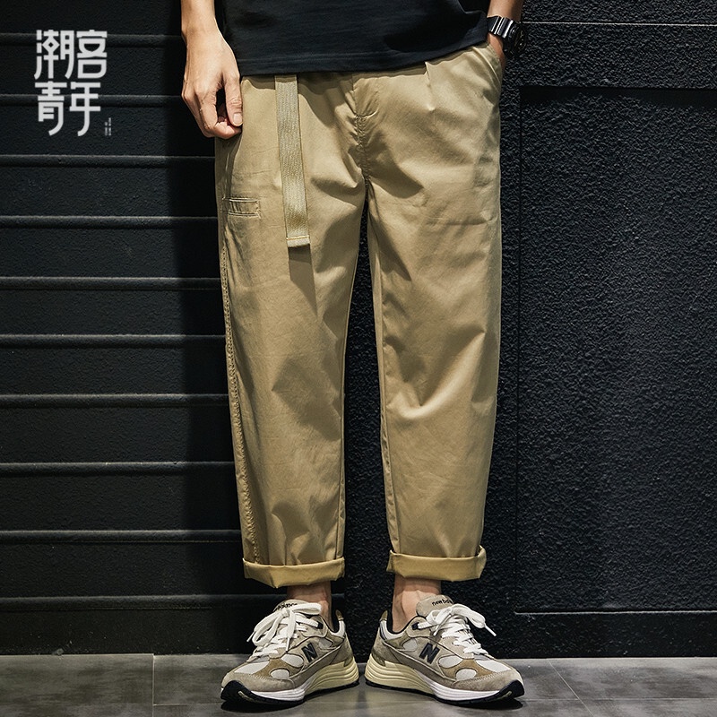 CELANA CARGO, CELANA CINOS, CELANA PRIA Spring and Autumn Straight Leg Trousers for Men's Loose and 