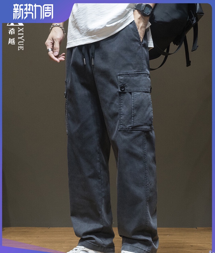 CELANA CARGO, CELANA CINOS, CELANA PRIA Musim gugur Tess Leisure Pants Men's Multi Pocket Work Suit 