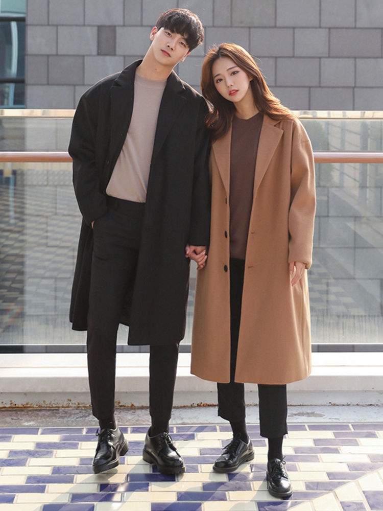 JAKET PRIA Musim bunga mantel pria panjang tengah windbreaker versi Korea melepaskan Beberapa kostum