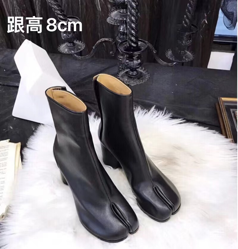 Mm6 Majira tabi kaki terpisah, tinggi, pendek untuk wanita, domba, kulit asli kuda, pendek, trotters