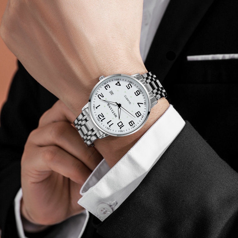 Jam Tangan Pria Swiss sama sepenuhnya otomatis usia tengah dan orang tua kalendar malam bersinar nic