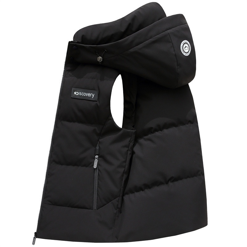 Jaket bawah pria di gugur musim dingin, jaket hangat baru dengan topi untuk orang tua tengah dan aya