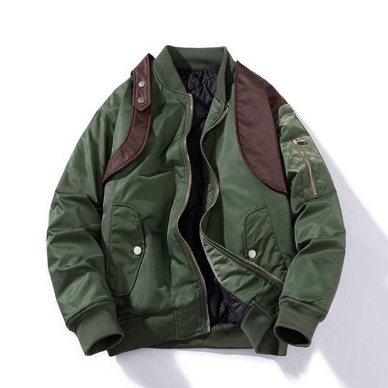 jaket army  Warna biasa Amerika kontras pilot MA1 pakaian kerja pasangan pria jaket kapas baseball t