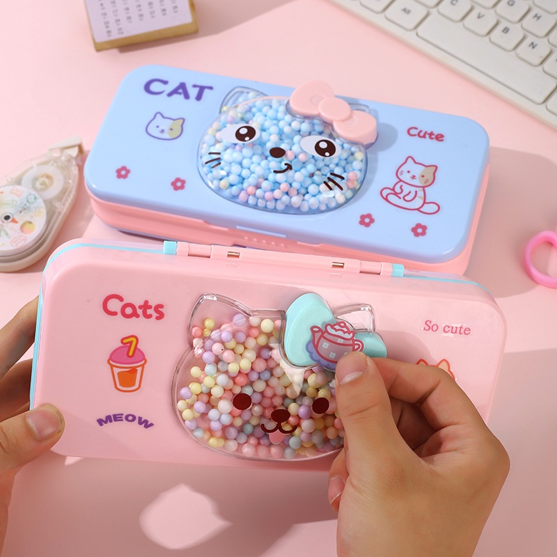 

Tempat Pensil Xiaolingjing DIY Stationery Cartoon Kitty Pencil Box Handmade Double Layer Creative Pen Bag Girl ASPARIH OFFICIAL | ORIGINAL PP