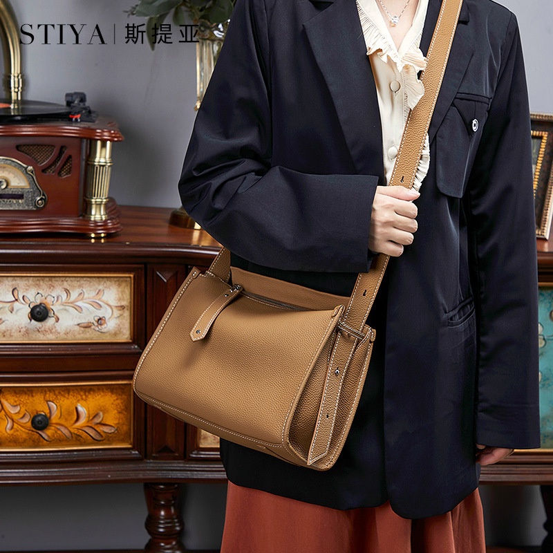 Tas Wanita [New Trend]    12304; Kopi kulit sapi lapisan atas 】 wanita Kapasitas besar Tas Boston Ja