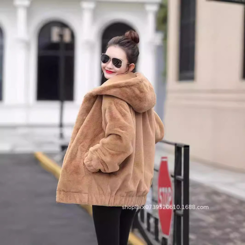 Jaket Bulu Wanita Impor    Musim Gugur Dan Musim Dingin Wanita Baru Melepaskan Jaket Baju Berkulit K