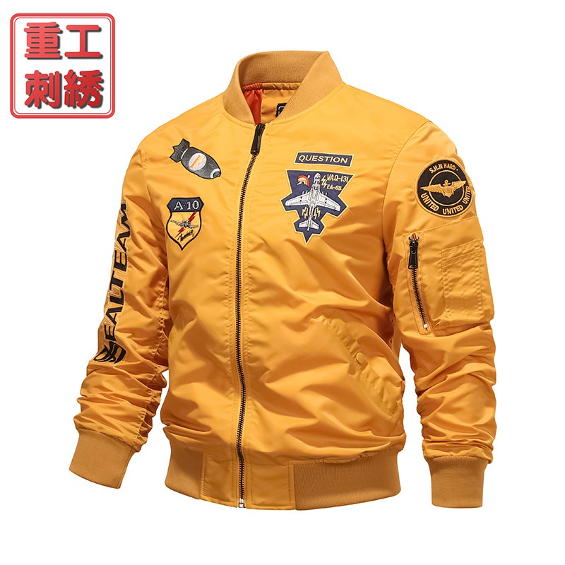 JACKET PARASUT Air Force MA1 Pilot Jacket Men's Aircraft Embroidery Baseball Suit Large Plus Cotton 