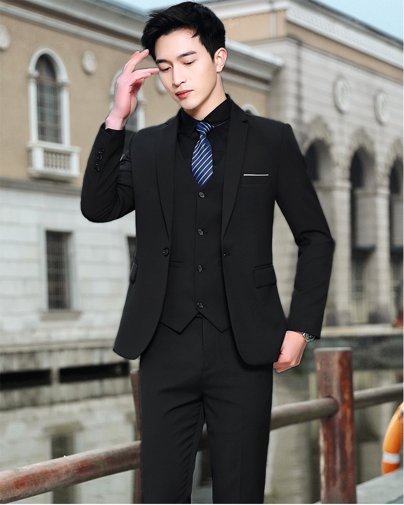 Jas formal pria  Suit set pria versi Korea licin cocok pria terbaik pengantin pria pernikahan baju k