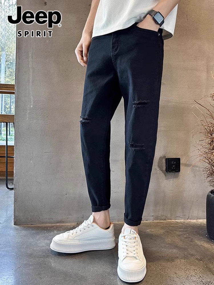 Jeep celana jeans pria cantik musim panas