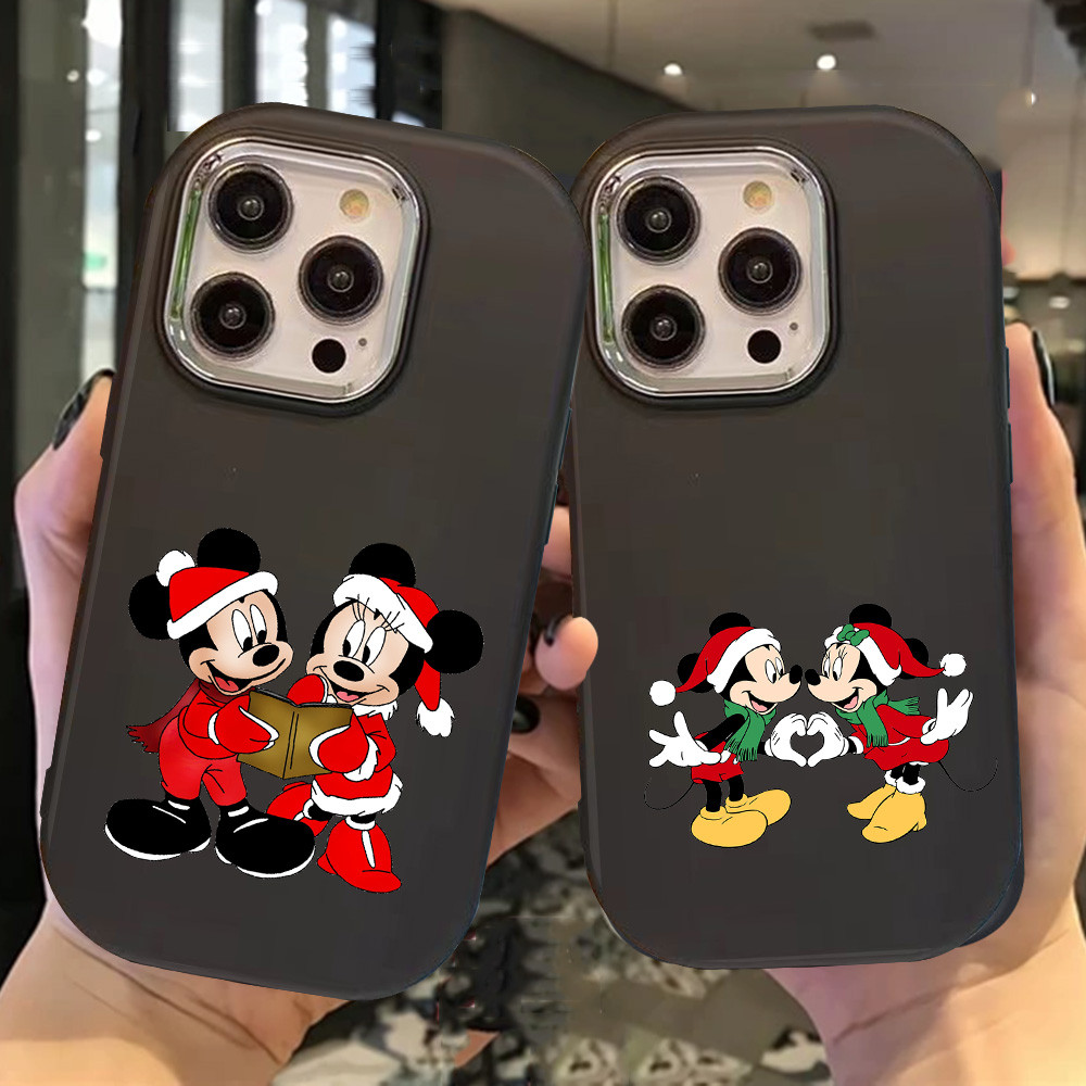 O-56 Christmas Mickey Hitam Silikon Casing untuk Realme 11 Pro C11 N53 C55 C67 C65 C63 C61 Note 50