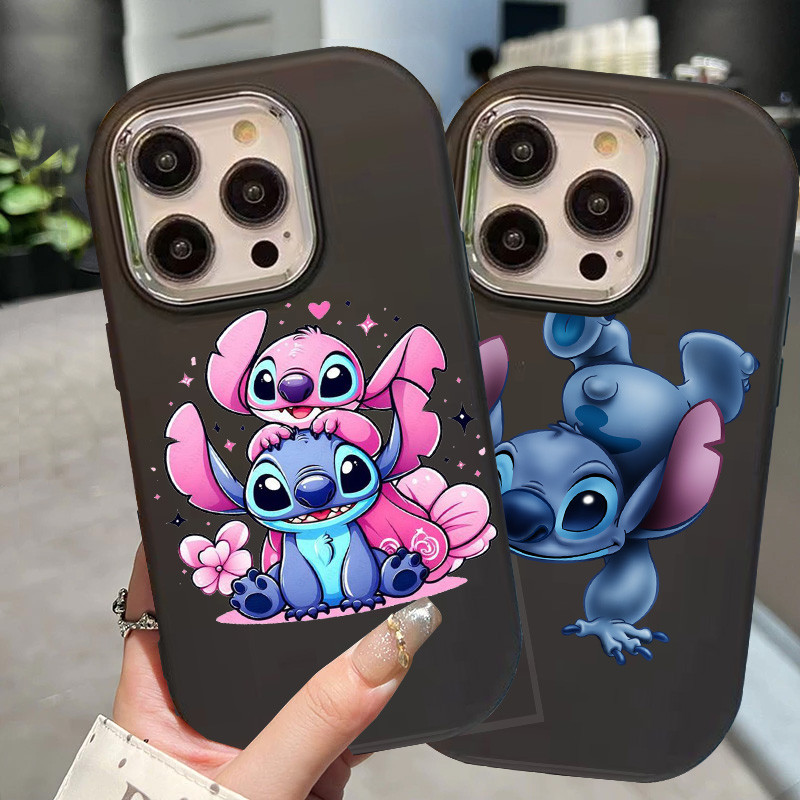 O-23 Cute Stitch Hitam Silikon Casing untuk Realme 11 Pro C11 N53 C55 C67 C65 C63 C61 Note 50