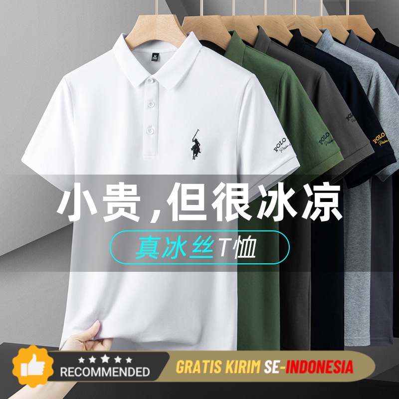 Kaos Polo Pria Korea Premium Man's Short Sleeve Paul POLO Shirt High end Business Summer Thin Pearl 