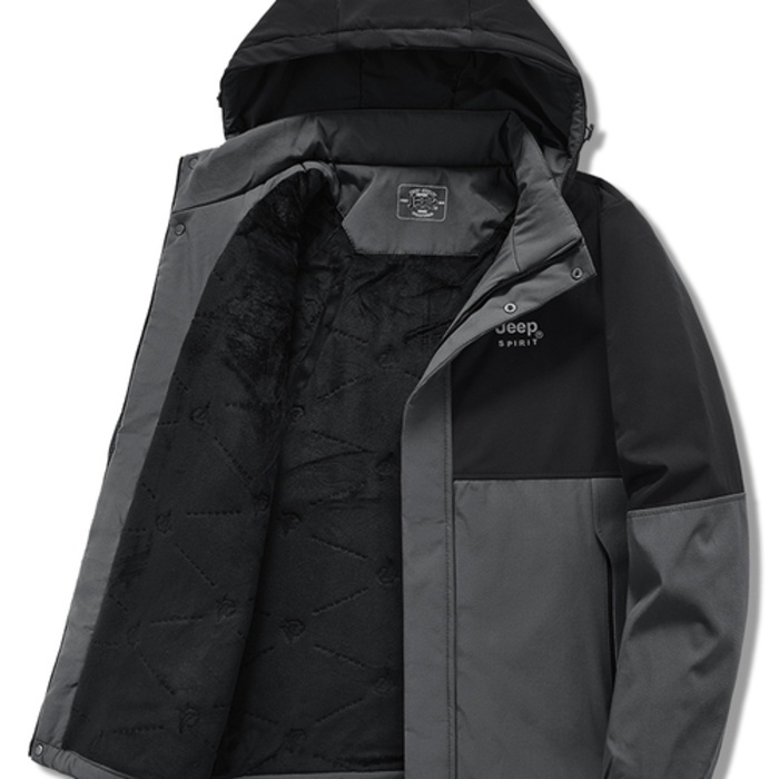 jaket waterproof pria  Jeep usia tengah tua, pemisahan dingin plush laki-laki, kapas ayah, jaket dan
