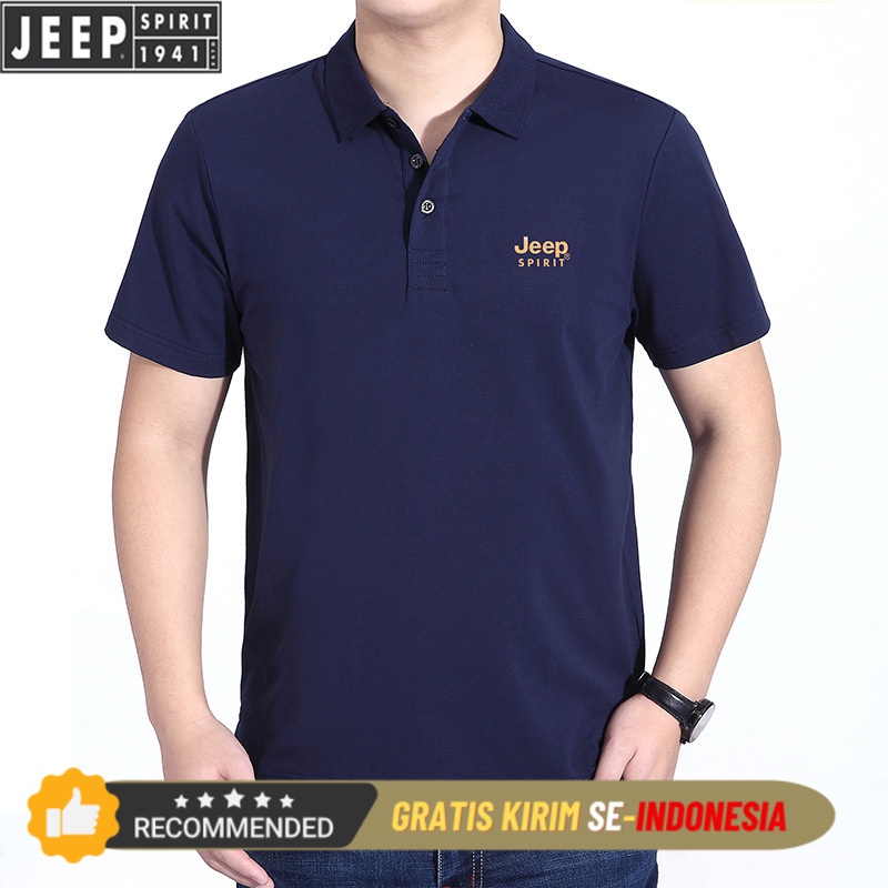 Kaos Polo Pria Korea Premium JEEP Spirit Men's Polo Neck Short Sleeve T-shirt New Large Polo Shirt M