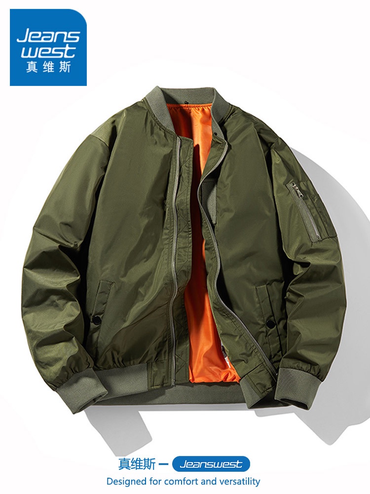 JACKET BOMBER Jeanswest American Air MA1 Pilot Jacket School Uniform Style Military Men's Jacket Spr