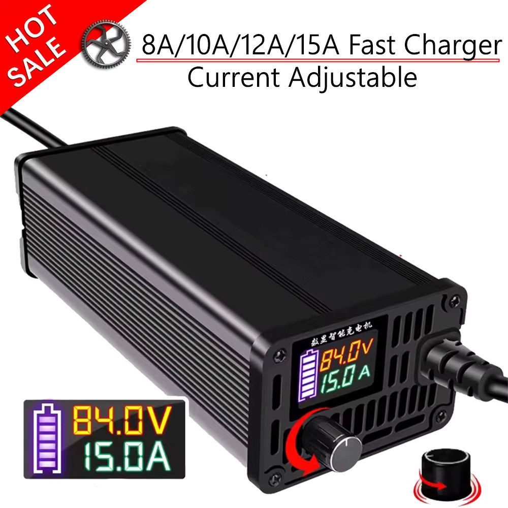 10A 15A 24V 48V 58.4V 72V 60V 67.2V 84V Li-ion Lifepo4 Lithium Battery Charger Current Adjust 13S Fa