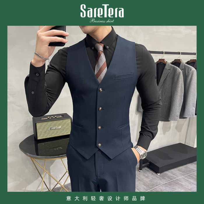 Jas wedding pria Pakaian Saretera baju baju pria Korea versi licin cocok dengan pakaian pria terbaik