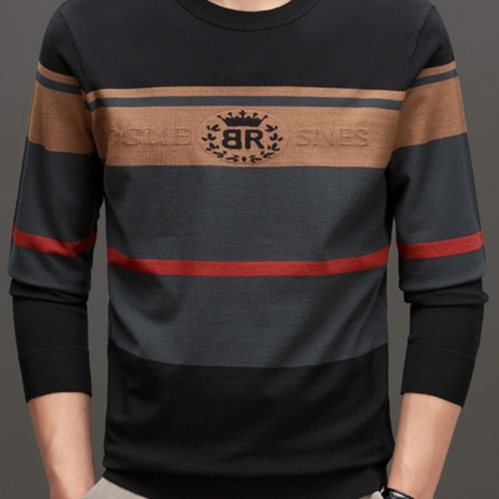 sweater premium  Han Boqi memorialUNKarchwayAnti pilling Knitted Base Sweater Men's Round Neck Pullo