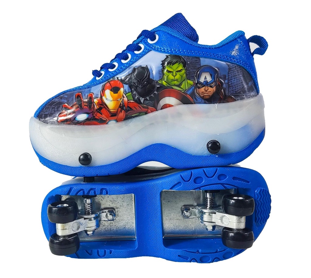 Heelys Roller Shoes Shoes Children's Blue Sports Boy Cartoon Four Wheel Explosive Walking Shoes Flig