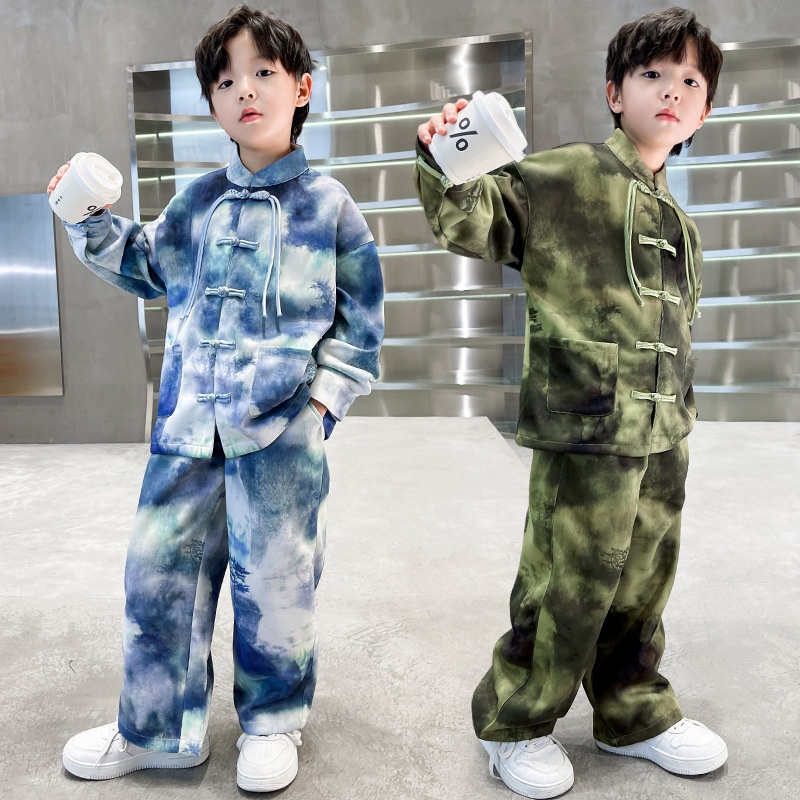 Pakaian Anak Laki Laki s' Set Autumn Hanfu 2023 Children's Leisure Big Boy Cloud and Mist Wonder Pla