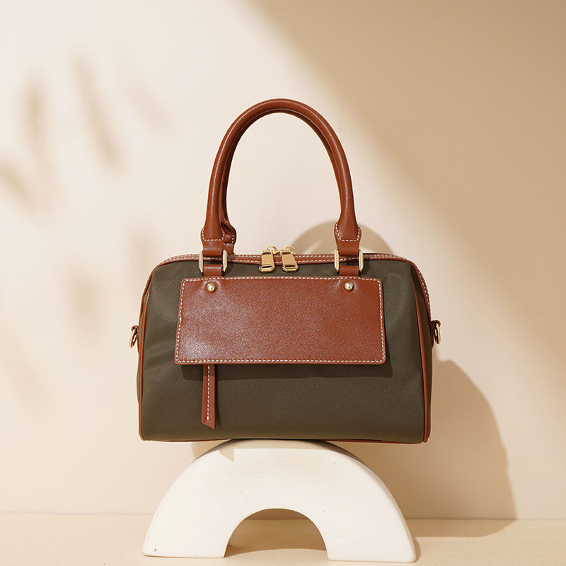 Tas Wanita  Musim gugur dan musim dingin kuit sapi dengan tangan kanvas diagona berwarna besar kapas