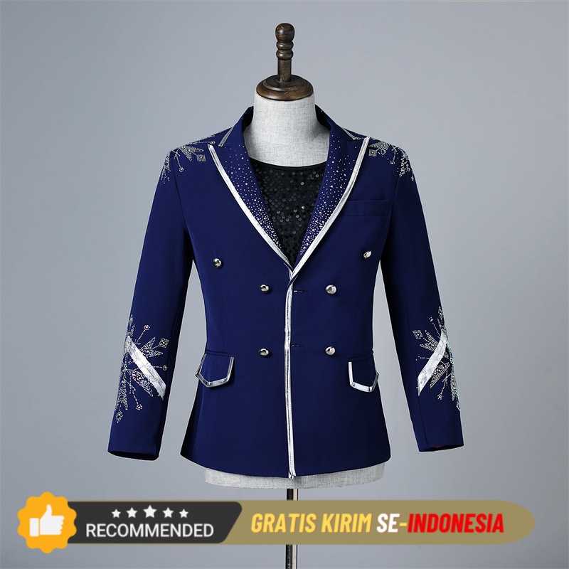 Jas Pesta Pernikahan Pria Premium ImportPakaian batu bata berwarna laut laki-laki, pakaian pertunjuk