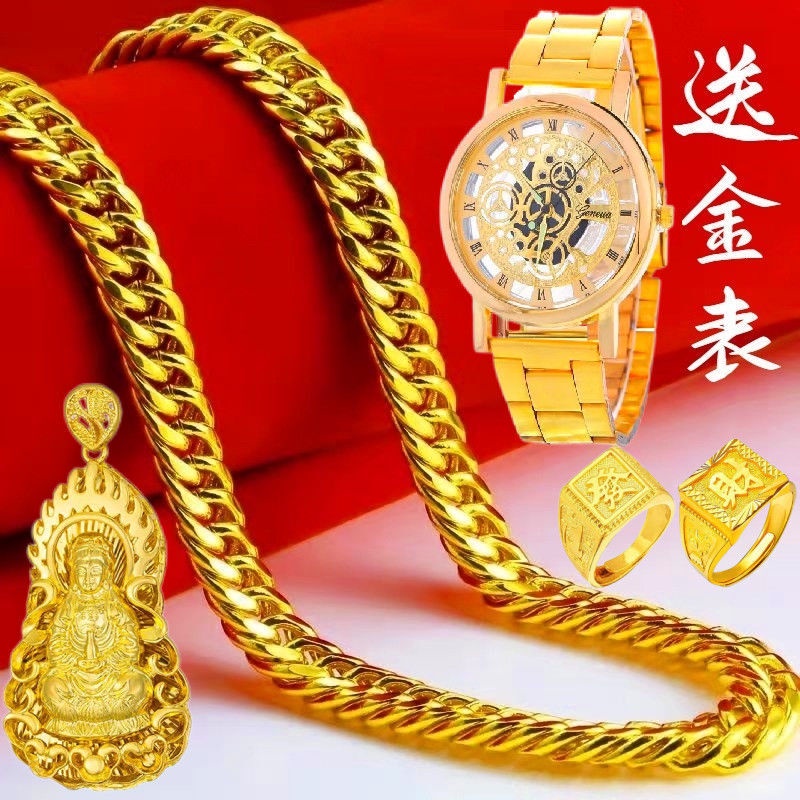 Fashion Kalung  Kalung pasir, kalung pendant dominan laki-laki, perhiasan rantai emas terpersonalisa