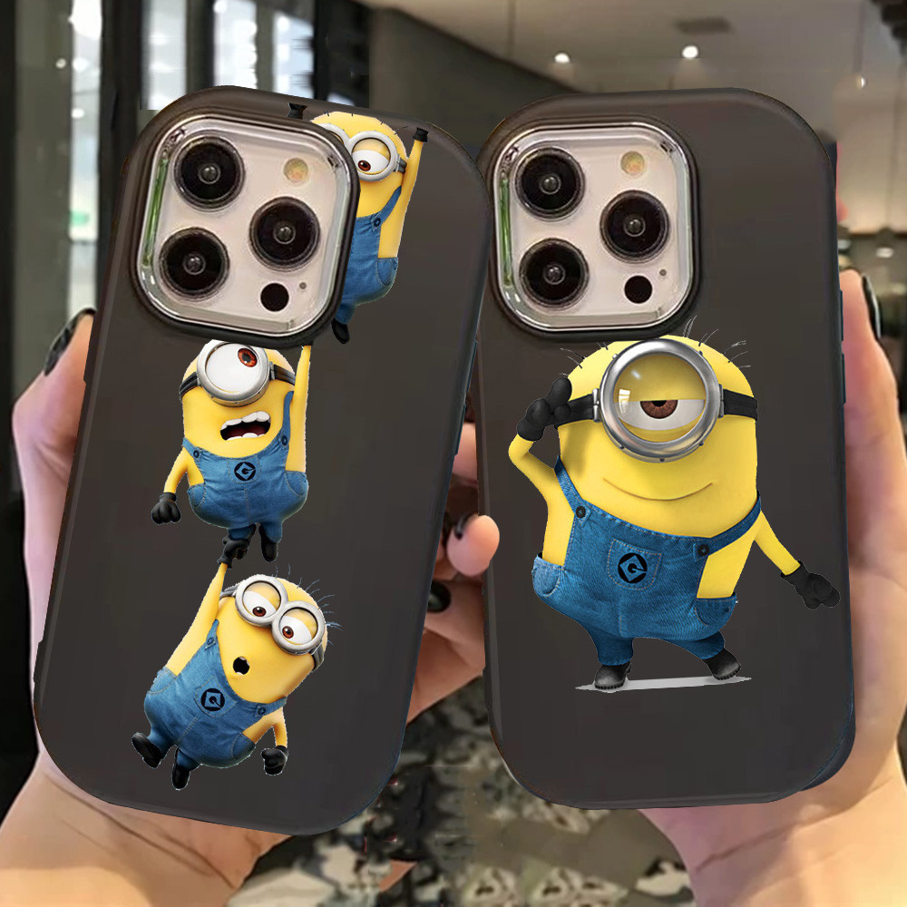 O-81 Cute minions Hitam Silikon Casing untuk Realme 11 Pro C11 N53 C55 C67 C65 C63 C61 Note 50