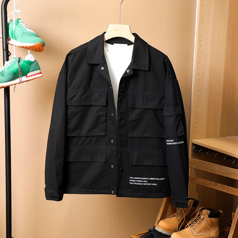 JACKET JEANS Disiner offline 819 mencuci denim spring pria fashion pekerjaan biasa tas pekerjaan den