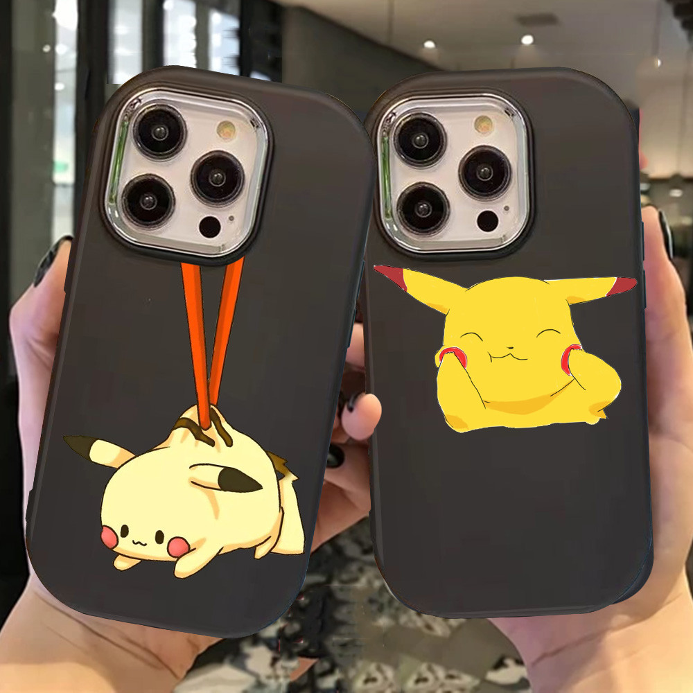 O-36 Pikachu Hitam Silikon Casing untuk Realme 11 Pro C11 N53 C55 C67 C65 C63 C61 Note 50