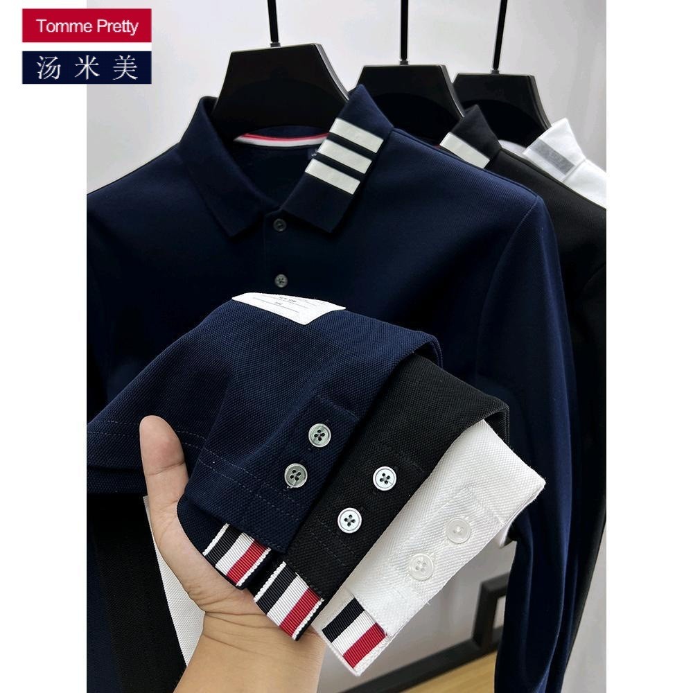 Kaos  Tommy Mei lengan panjang pria cair amoniak kapas gulung T-shirt semi musim gugur Paul polo baj