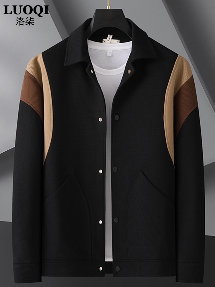 jacket pria keren  Jaket bulu lemak besar untuk laki-laki, jaket kerah longgar, pakaian laki-laki te