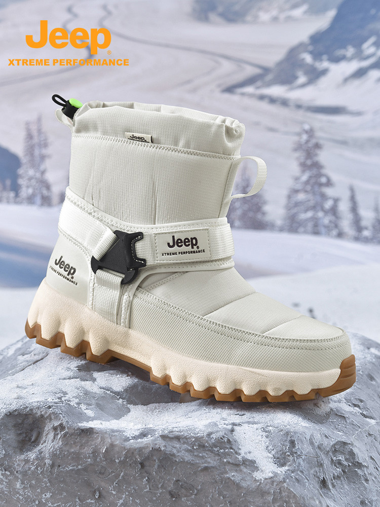 Jeep/Jeep salju di luar wanita, anti slip ski hangat untuk laki-laki, sepatu berjalan tanpa air dan 