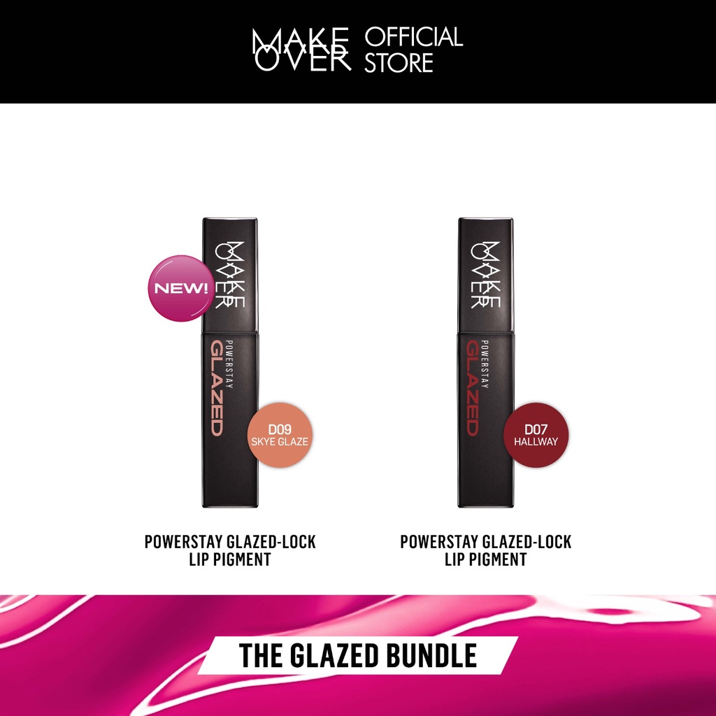 MAKE OVER GLOSS BUNDLE : Duo Glazed lock - The Glazed Bundle - Paket Ombre Lips