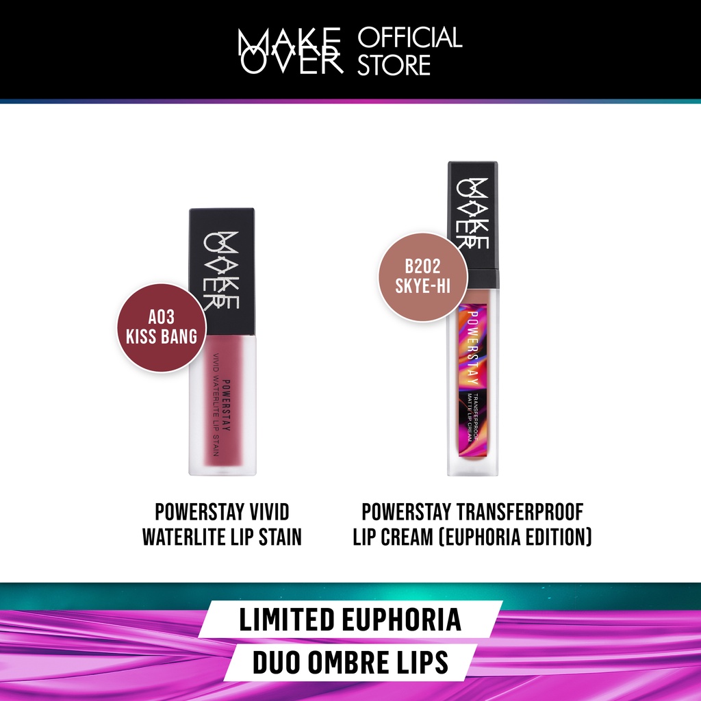 LIMITED EUPHORIA DUO OMBRE LIPS : Transferproof Matte Lip Cream &amp; Powerstay Vivid Waterlite Lip Stain