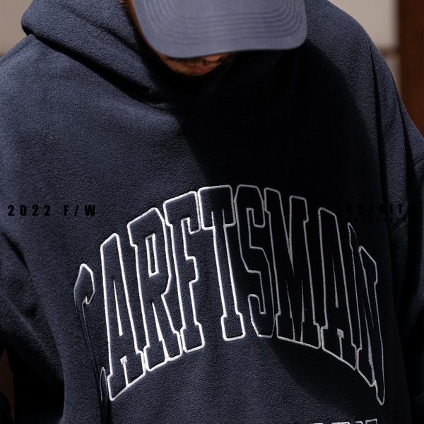 SWEATER PRIA NOFAITH musim gugur dan musim dingin Fleece 10.000 Needle Embroidery Letter Hoodie Thre