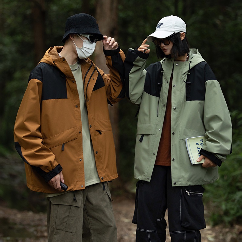 Jacket hoodie pria Bergunung luar menggulung jaket paukan badai muim emi dan muim gugur baju kerja b