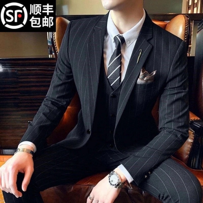 Setelan Set Jas Celana Kerja Kantor Pria Premium Pakaian laki-laki Pakaian laki-laki tiga potong Pak