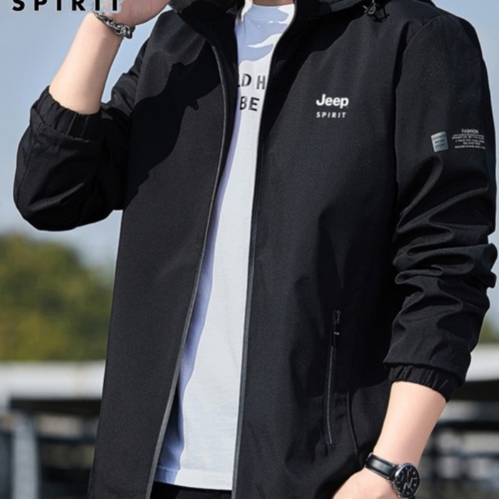 jaket parasut pria olahraga  Jaket Jeep JEEP semi musim gugur pria, topi yang bisa dipotong untuk bi