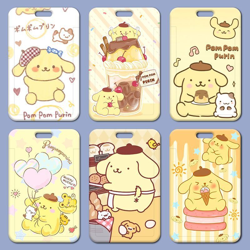 

ID Cart Pudding Dog Plastic Sliding Cover Student School Sign Meal Chest Small Cartoon Work Set ID Card Motif Terbagus