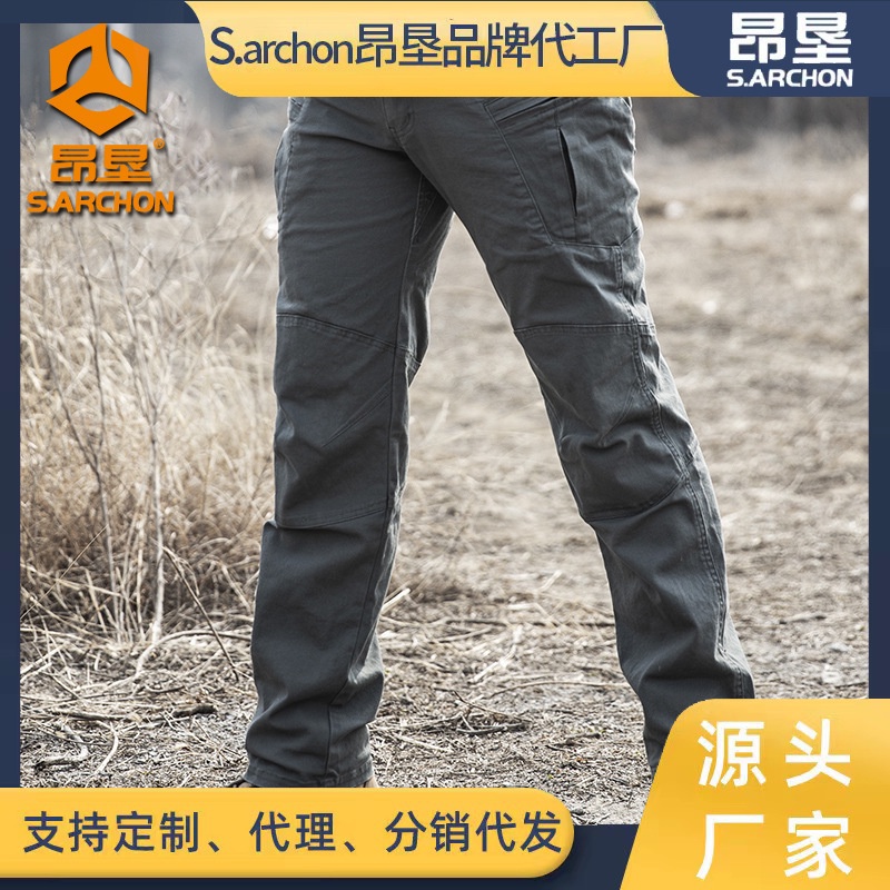 Celana Tactical Pria Angken Spring and Autumn IX8 Tactical Pants Men's Elastic Multi Pocket Military